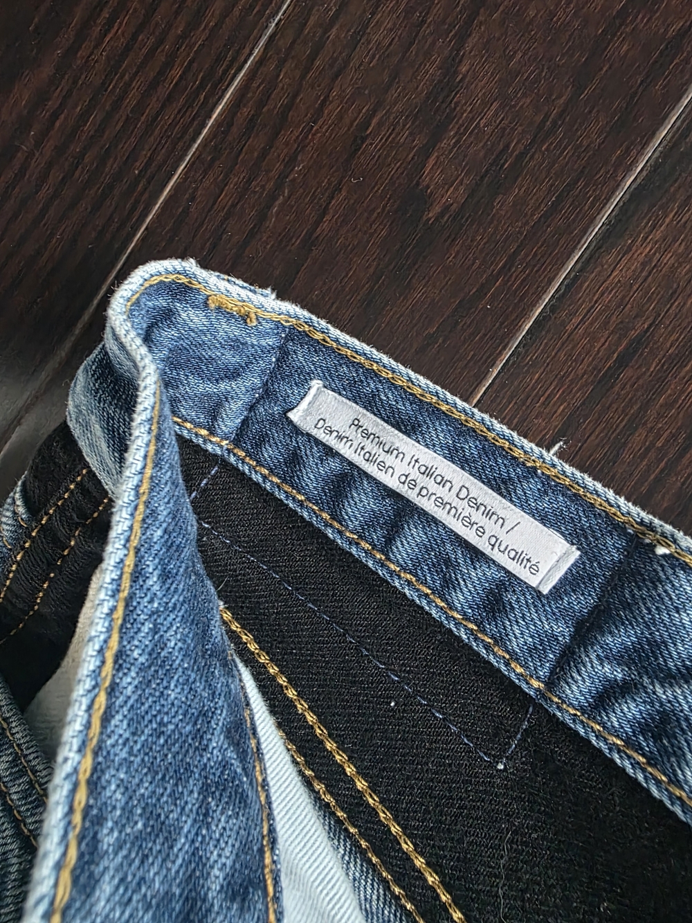 Calvin Klein Blue Straight-Leg Jeans with Black & White Knee Panels - Picture 7 of 11